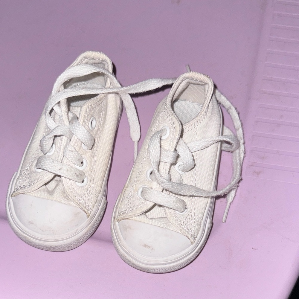 Converse Kids Cream Canvas Sneakers